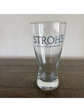 Stroh's America's Fire Brewed Beer‎ Glass Tulip Vintage
